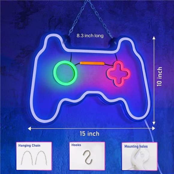Led Dimmable NeonSigns WallDecorations For LivingRoom|Bedroom Gamepad Controller - Picture 4 of 6